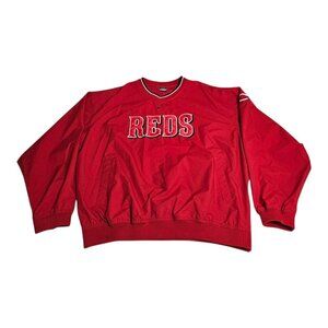 Cincinnati Reds Nike Mens Pullover Windbreaker Jacket Sz XL Center Swoosh